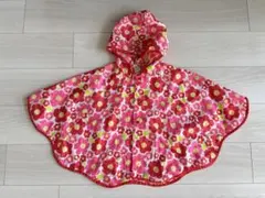 花柄フード付きポンチョ 80〜100