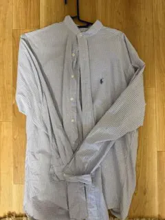 Ralph Lauren 青白チェック ボタンダウンシャツ