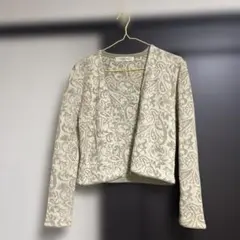 CERCHIO ノーカラージャケット ペイズリー柄