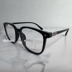 サングラス クリア ブラック メタル シルバー　伊達メガネ 艶黒