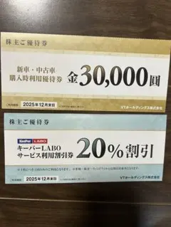 KeePer技研 20%割引券　VTホールディングス　優待券