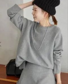 SLOBE IENA コットンダブルフェイスニットプルオーバー