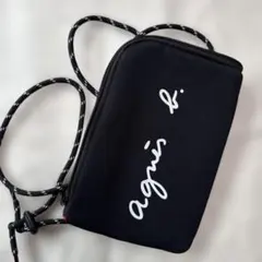 agnis b. 黒いショルダーバッグ ポーチ型