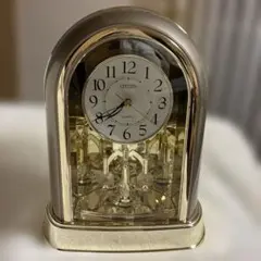 CITIZEN クオーツ 回転振り子付き置時計 ゴールド　シチズン QUARTZ