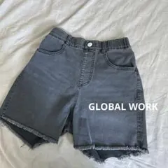 グローバルワーク　キッズ　デニムショートパンツ ブラック　160cm