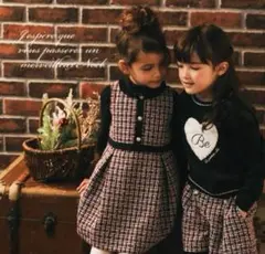 美品　BeBe ツイードチェックワンピース 150