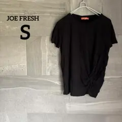JOE FRESH 【S】 ブラック Tシャツ ねじりデザイン 半袖 黒