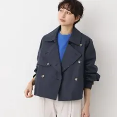 ワールド Dessin デッサン　洗える　ショートトレンチジャケット　極美品のサムネイル