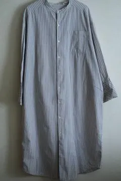 バンドカラー ロングワンピース