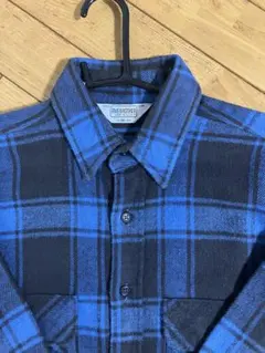 早い者勝ち‼️ファイブラUSA製黒ボタン青黒ネルシャツ