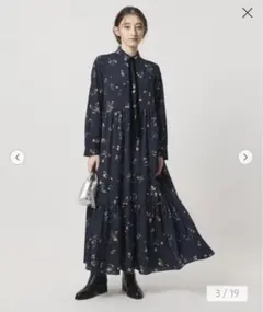 UNITED ARROWS フラワー プリントワンピース ウォッシャブル M