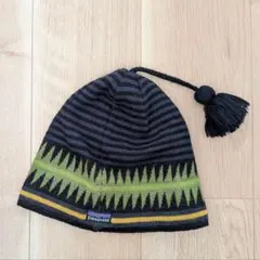 Patagonia ニット帽 キッズLサイズ ポンポン付き パタゴニア