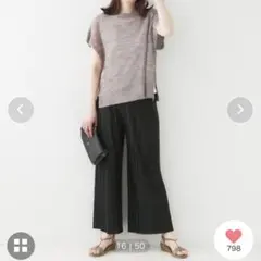 【美品】シューラルー　SHOO LA RUE ブラック ワイドパンツ S　黒