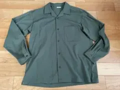 オープンカラーシャツ 長袖 グリーン