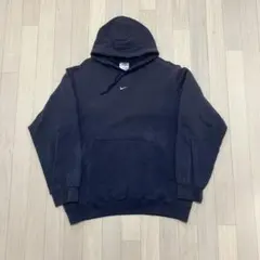 90s 00s NIKE パーカー ボロ 鬼フェード ナス紺　センタースウッシュ