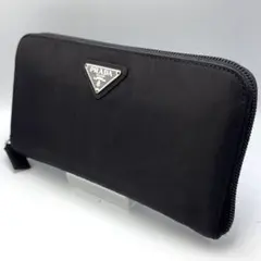 PRADA プラダ ナイロン ラウンドジップ 長財布 ブラック 三角ロゴ