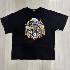 【90s〜00sMade in USA】ハーレー風 鷲 バイクTシャツ 黒
