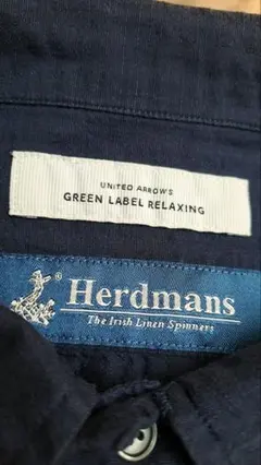 Herdmans Green Label Relaxing ネイビー長袖シャツ
