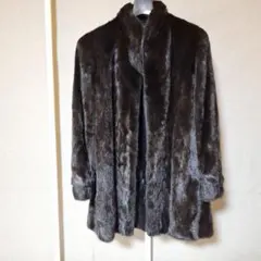 SAGA MINK ダークブラウン ロングファーコート