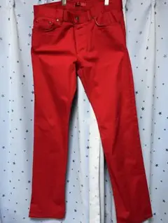 HUGO レッド スリムフィットデニムパンツ
