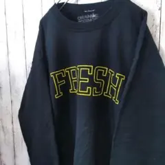 ORANGE.DINGO FRESH プリント スウェット 黒 L US古着