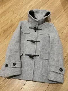 グリーンレーベル　グレー ダッフルコート フード付き