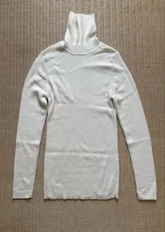 無印良品 今期 洗えるウール リブタートルネック XL ホワイト 美品