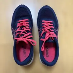 ASICS ランニングシューズ ネイビー/ピンク23.5