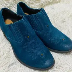 Clarks クラークス ブーティ　ウエスタン調　23.5cm ターコイズブルーのサムネイル