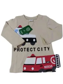 CHEEK ROOM消防車プリントTシャツ 80 知育服