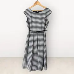 any SiS ボーダーワンピース フレアワンピース ネイビー 上品 きれいめ