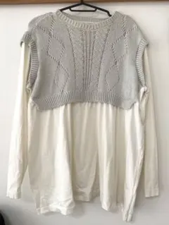 ZARA グレー ニットベスト Sサイズ