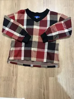 BLUE LABEL チェック柄 Vネック 長袖セーター