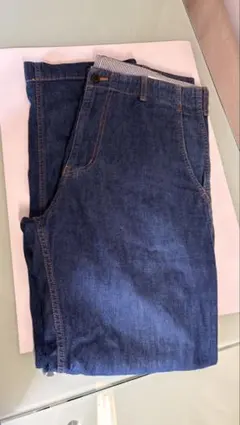 ダークブルー ストレートデニムパンツ 股下74cm