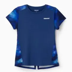 アドミラル バックレイヤードスリット ダマスク ブルー Tシャツ LL