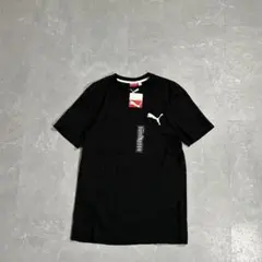 新品タグ付き PUMA tシャツ Vネック ブラック メンズM 刺繍ロゴ 未使用