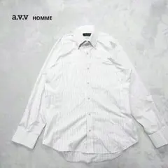 D6-2075　ストライプシャツ　メンズ　長袖　BD　ビジネス【アーヴェヴェオム
