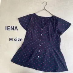 IENA 赤×ネイビードット柄　ブラウスMサイズのサムネイル