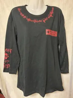 [新品]ブラック長袖カットソー スカルデザイン