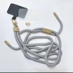 スマートフォン用 ストラップ ユニバーサル クロスボディストラップ グレー