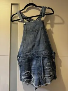 アメリカンイーグル デニム ショート オーバーオール Sサイズ ヴィンテージ風