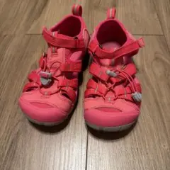 KEEN サンダル ピンク キッズ　19.5cm 　(グレー　アウトソール)