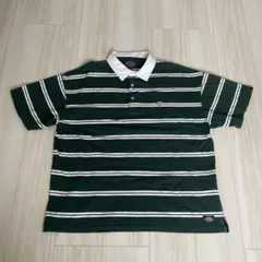 Dickies ボーダー ポロシャツ グリーン L