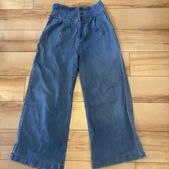 ライトブルーワイドレッグデニムパンツ