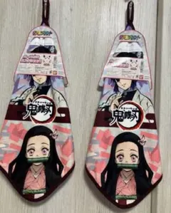 鬼滅の刃　ループ付きタオル　しのぶ　ねずこ　2枚