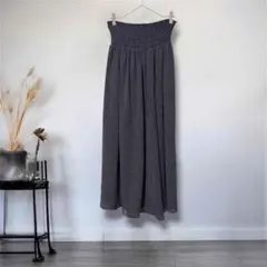 スピックアンドスパン◎ドット柄シャーリング　ロングスカート　ネイビー　紺色　水玉