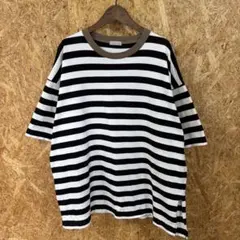 ローリーズファーム　Ｔシャツ　ボーダー　オーバーサイズ　肉厚生地　古着　送料無料のサムネイル