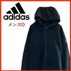 T3907*アディダス*パフォーマンスロゴ*パーカー*ジップアップ*メンズO*黒