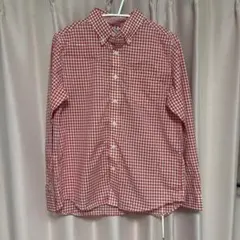 UNIQLO 赤・白チェック 長袖シャツ 150