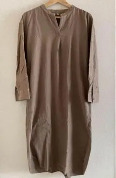 無印良品 MUJI コットン長袖シャツワンピース XS-Sサイズ